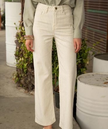 Pinstripes Denim Jeans
