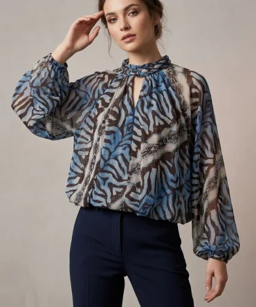 Scarf Print Blouse
