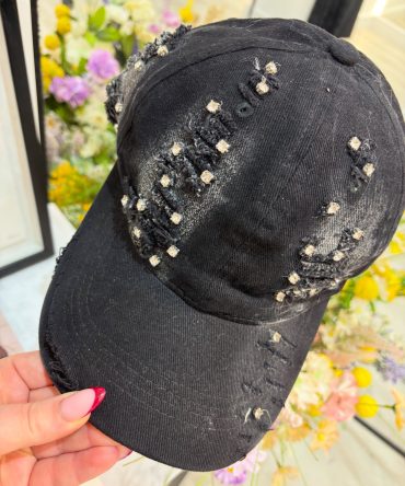 distressed black cap