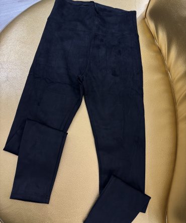 Black suede leggings